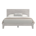 Dusty Grey Oak Wood Queen Platform Bed with Headboard W20638
