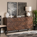 Walnut Brown Wood 6-Drawer Dresser F42111