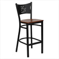 Cherry Black Metal Bar Stool D72131