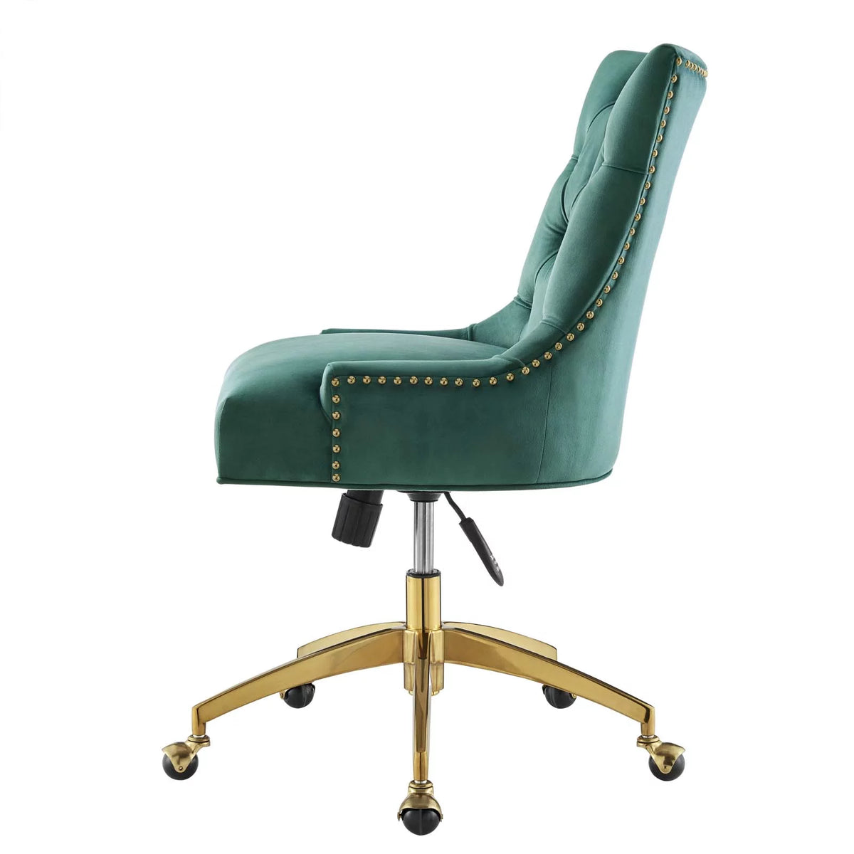 Velvet Gold Teal Blue Tufted Chair B68306