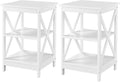 3-Tier Wooden Side End Tables with Solid Wood Legs J880243