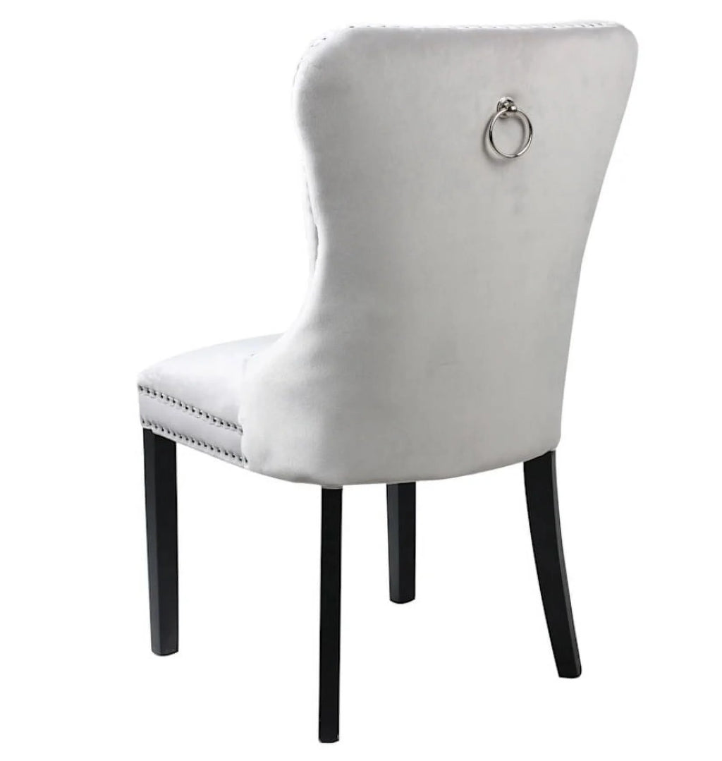 Velvet Grey Tufted Chair Y248156