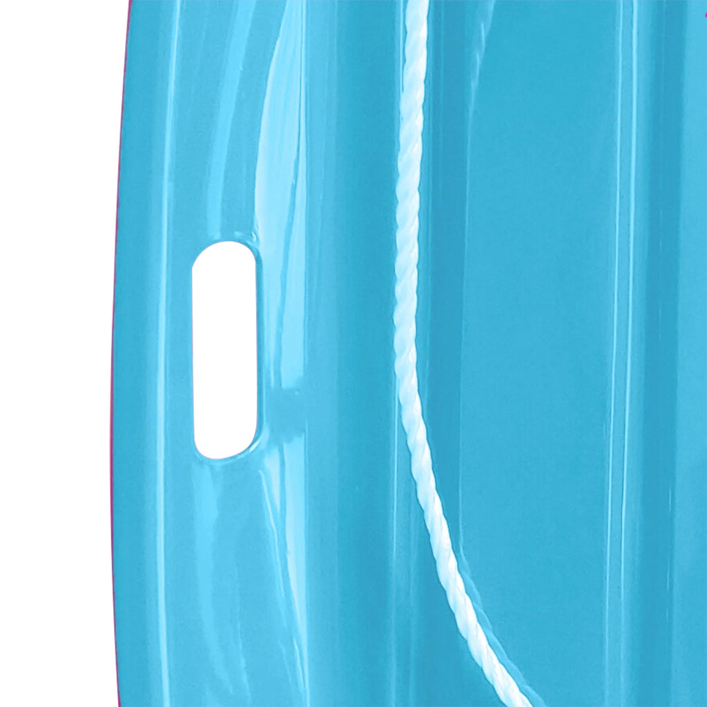 Blue Plastic Snow Toboggan Sled with Tow Rope L966063