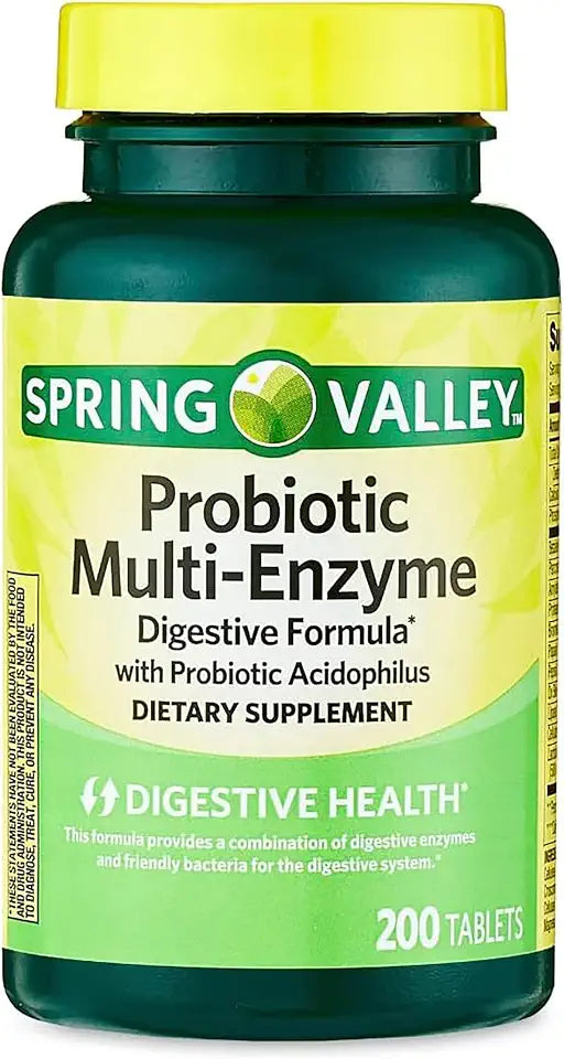 Probiotic Multi-Enzyme Digestive Dietary Supplement 200 Tablet C21595