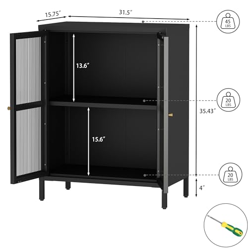 Black 2 Door Metal Storage Cabinet N542580