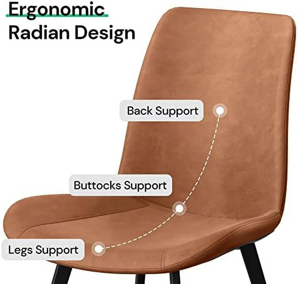 Faux Leather Dining Chairs Set of 2 Metal Legs C888613