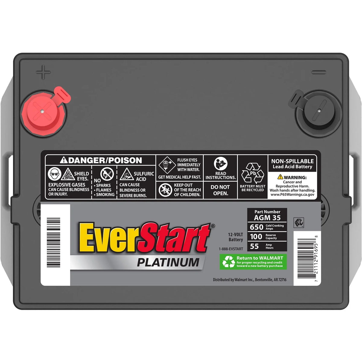 AGM Automotive Battery Group Size 35 12 Volt 650 CCA Y1930