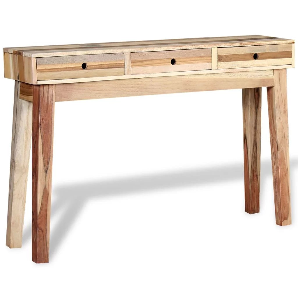 Console Table with 3 Storage Drawers Reclaimed Wood W8269