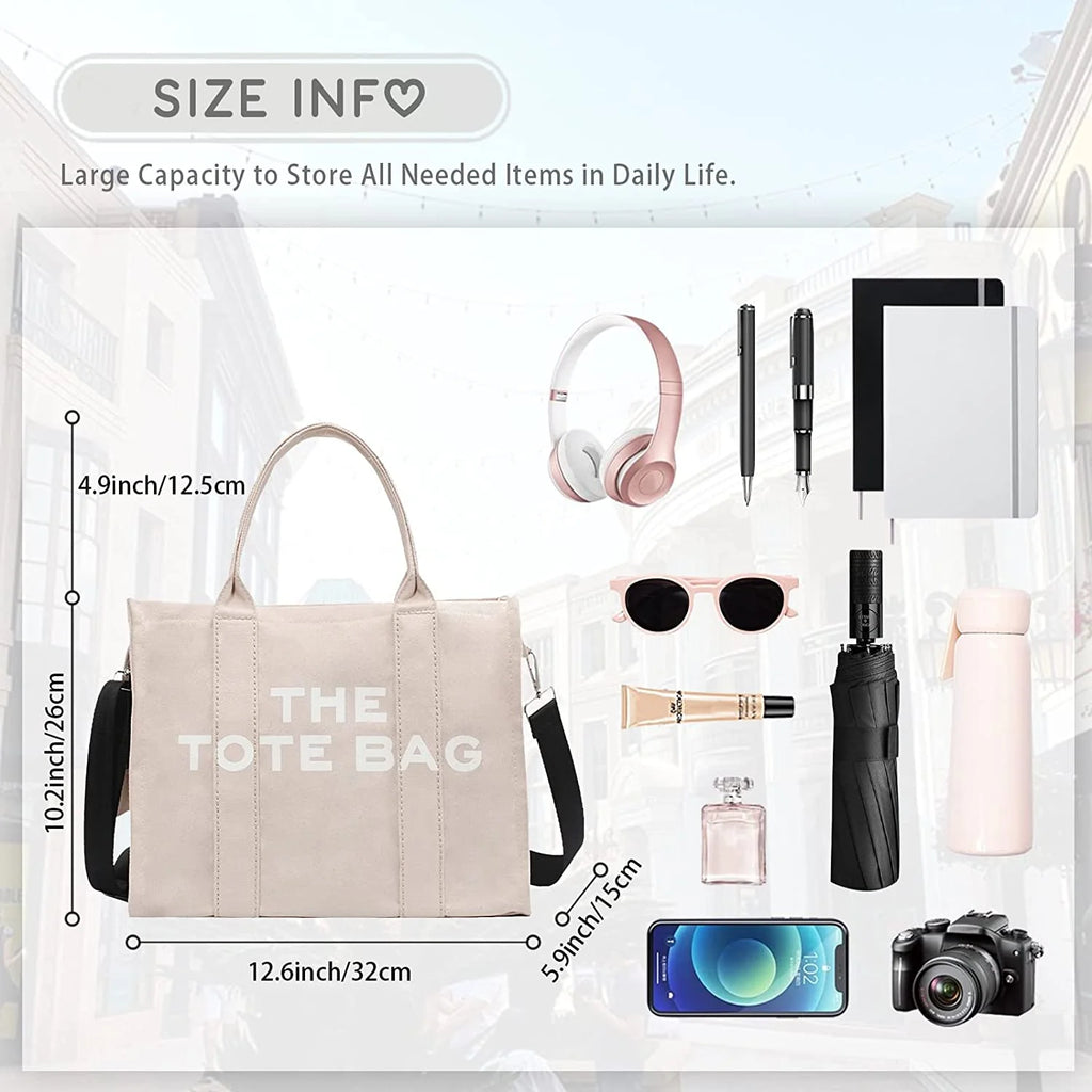 Canvas Tote Bag with Zipper L531