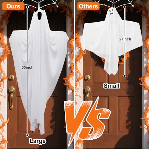 2 Pack 55" Light up Hanging Ghosts Decorations with LED Lights G8630