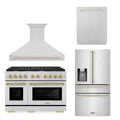48 In. Gas Range, Range Hood, Refrigerator, and Dishwasher in Stainless Steel X824