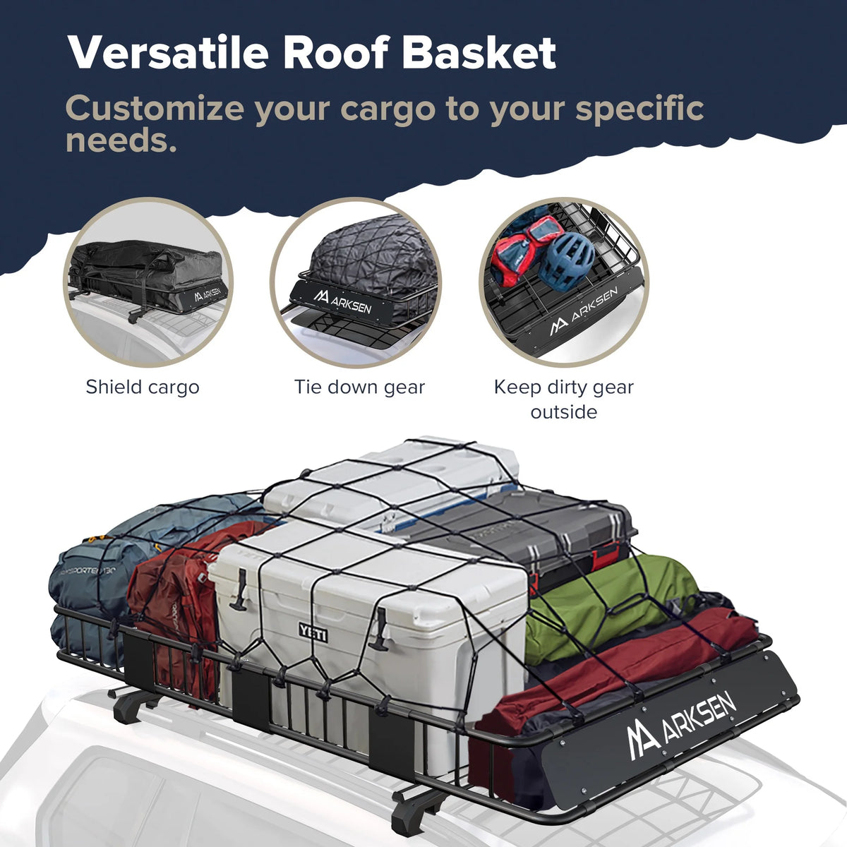 84" x 50" x 6" Black Heavy Duty Roof Rack Cargo Basket M7252