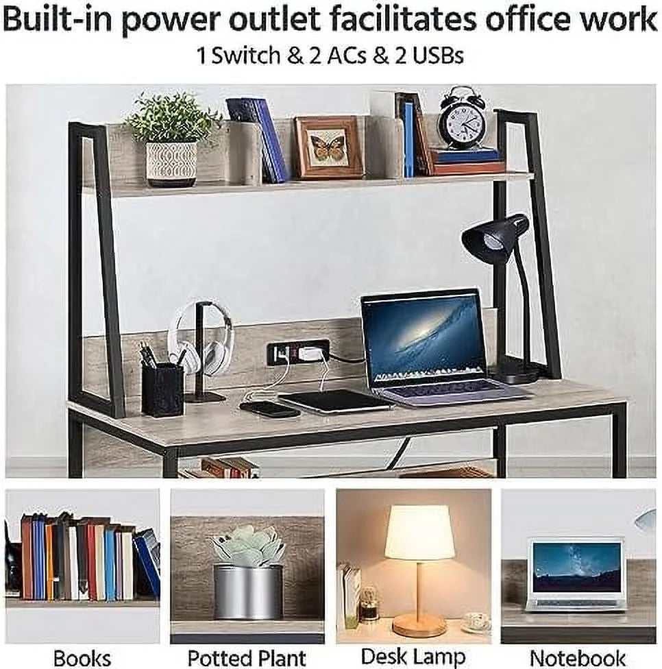 Industrial Home Office Desk with Chair Set W4820