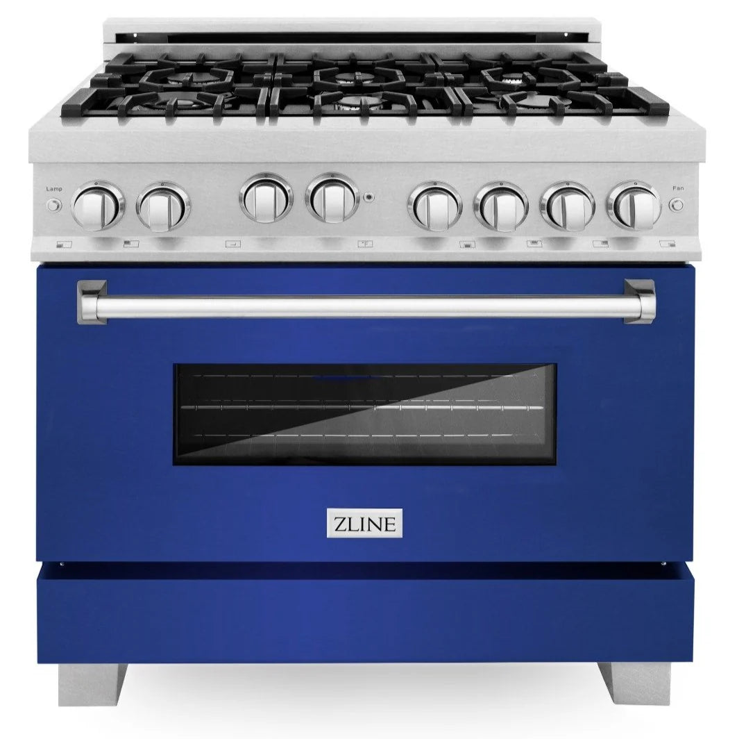 36 in. Gas Range with Blue Matte Door C15723
