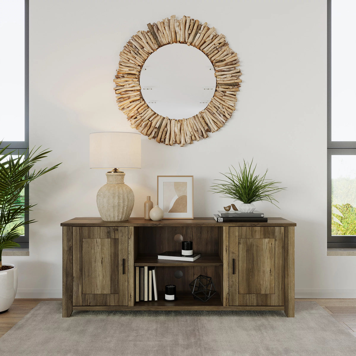 2-Door Farmhouse Style TV Stand N683