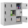 9 Door Black Steel Storage Locker with Lock I988584