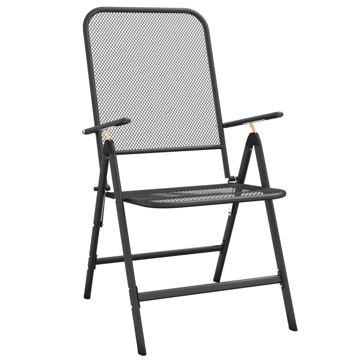 Folding Patio Chairs 2 pcs Metal Mesh Anthracite P113