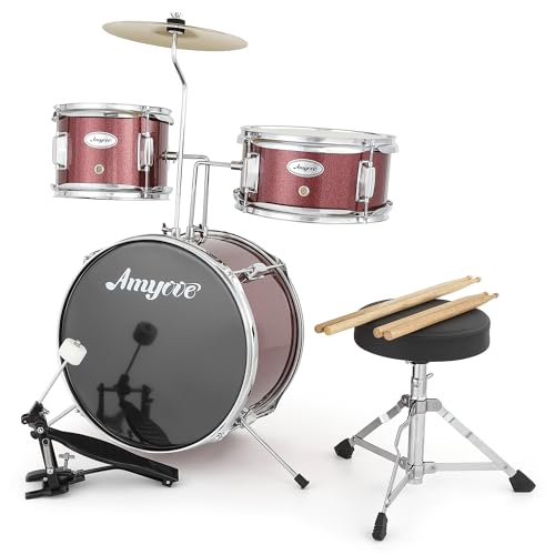 Black 3-Piece Drum Set with Stool H99349