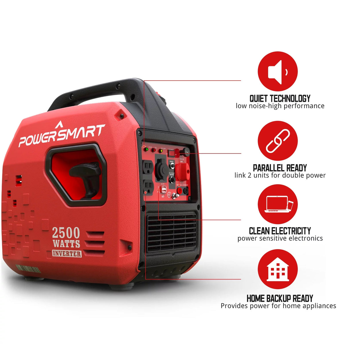 2500Watt Portable Inverter Gas Powered Generator A67310