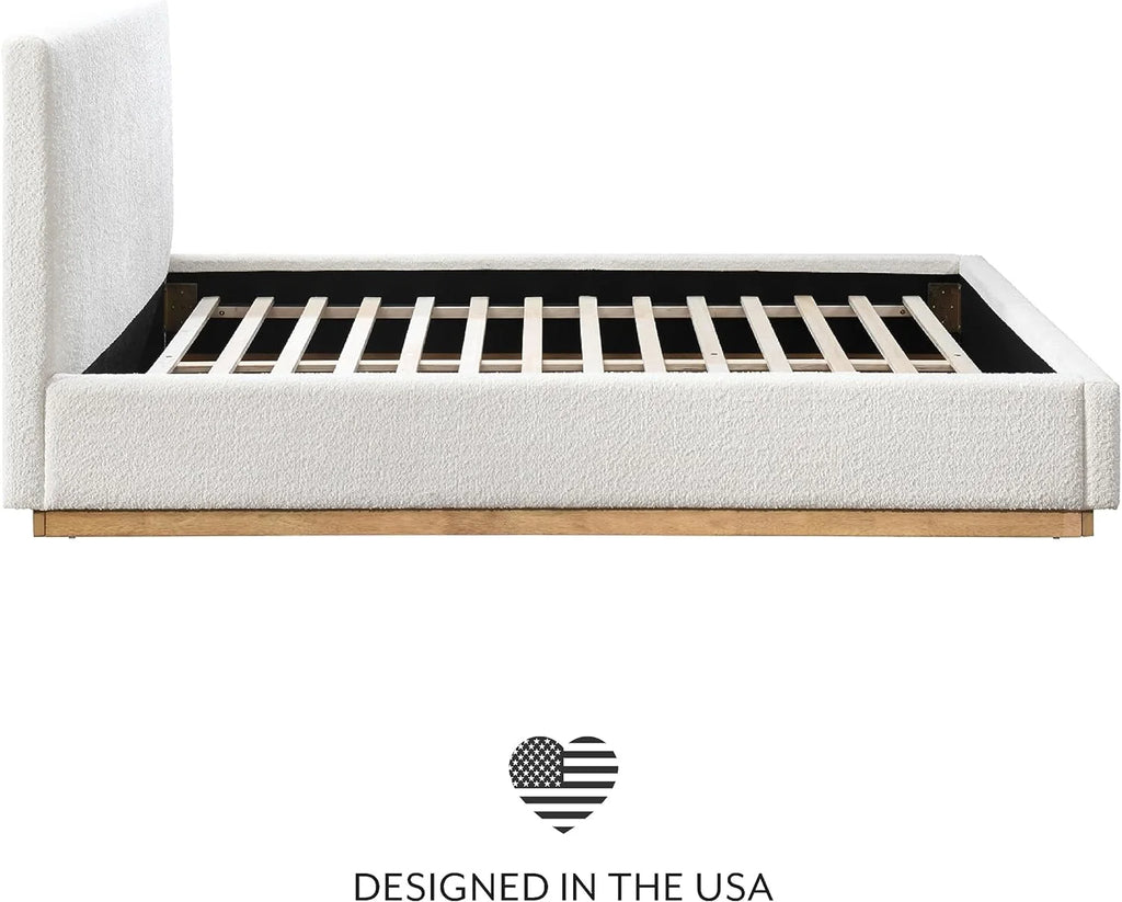Queen Boucle Platform Bed F825520