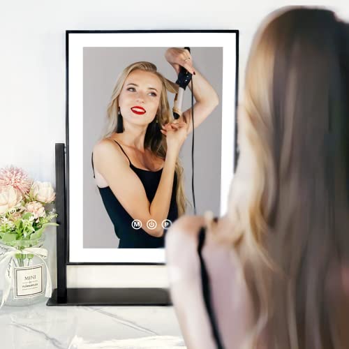 White Vanity Mirror with Lights, 9 Dimmable LED Bulbs, 10X Magnification Z7816