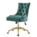 Velvet Gold Teal Blue Tufted Chair B68306