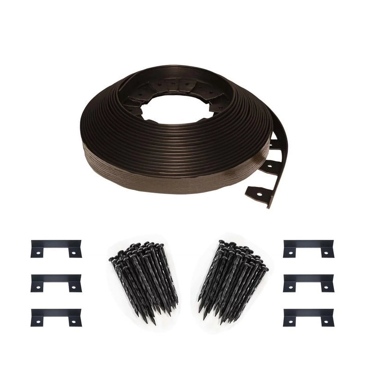 Heavy Duty No-Dig Landscape Edging, 90 ft. kit, Brown Woodgrain Q61747