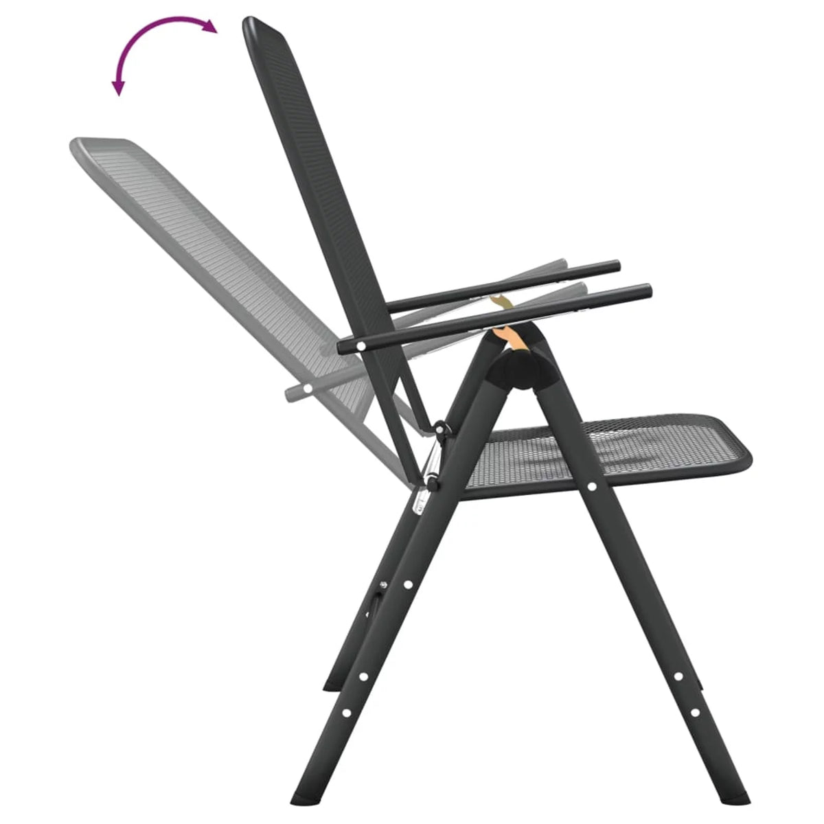 Folding Patio Chairs 2 pcs Metal Mesh Anthracite P113