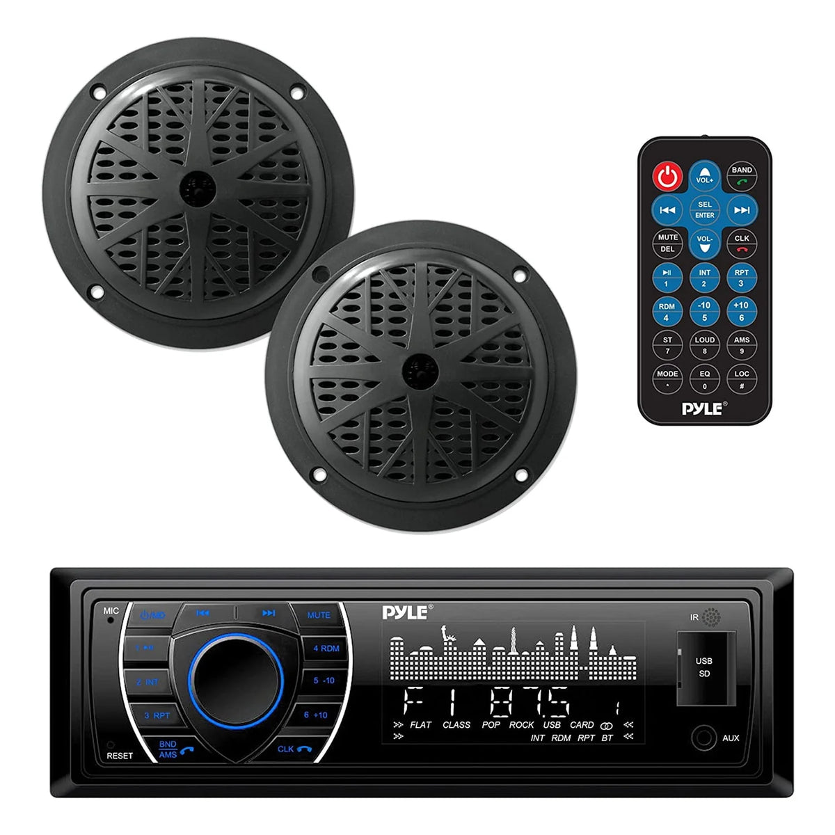 5.25 Inch Bluetooth Marine Receiver Stereo & Speaker Kit N8991