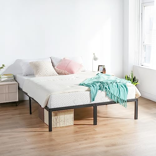 18 Inch Heavy Duty Steel Slat Anti-Slip Platform Bed Frame, Black, Full Size V4250
