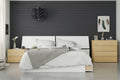 4 Piece Queen Size Bedroom Set Natural Maple and White E951