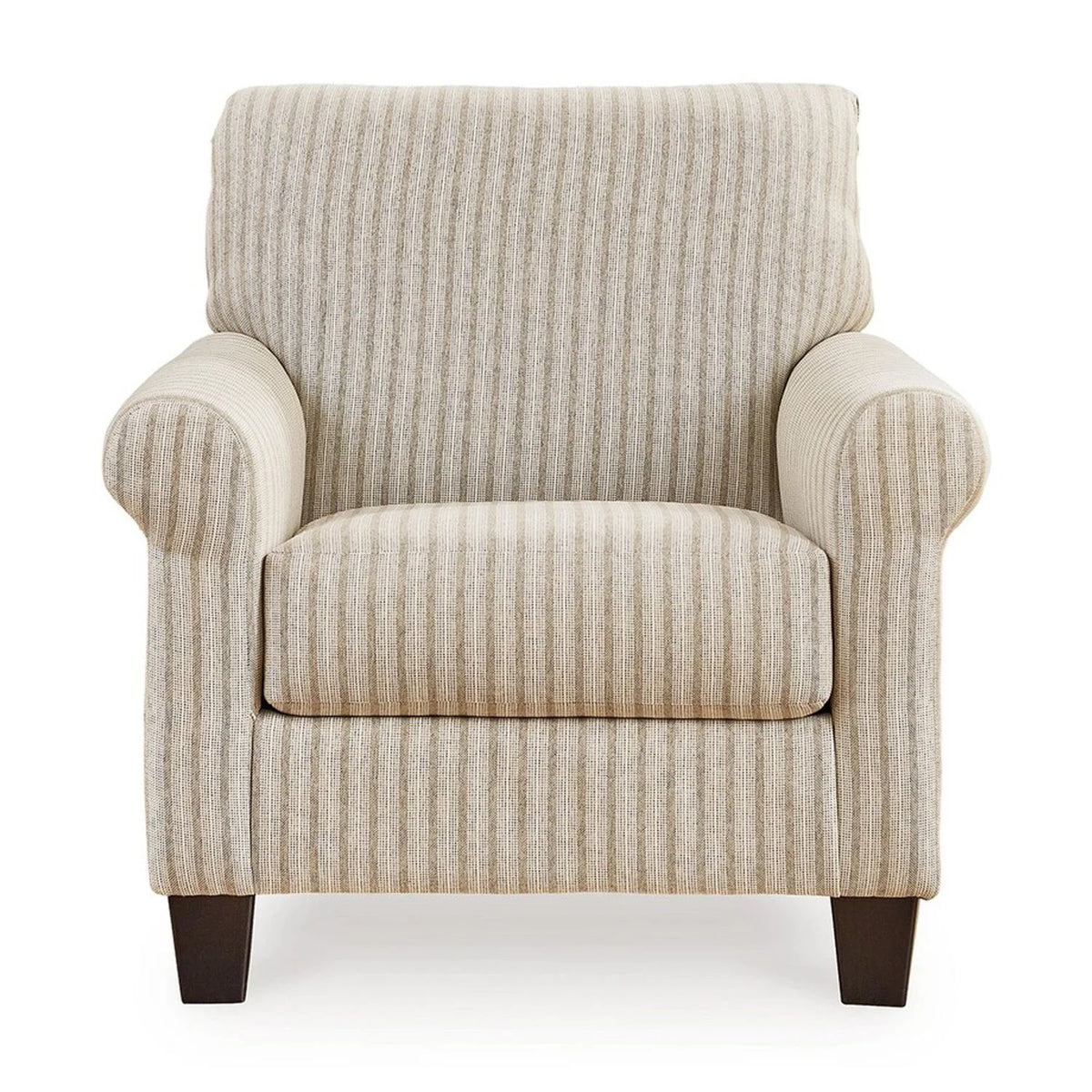 Striped Pattern Sandstone Beige Polyester Accent Armchair V544964