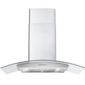 380 CFM Convertible Wall Mount Range Hood with Glass Canopy M97790