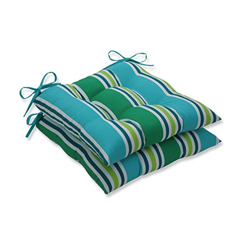Stripe Indoor/Outdoor Tufted Chair Seat Cushion with Ties, 2 Count D8987
