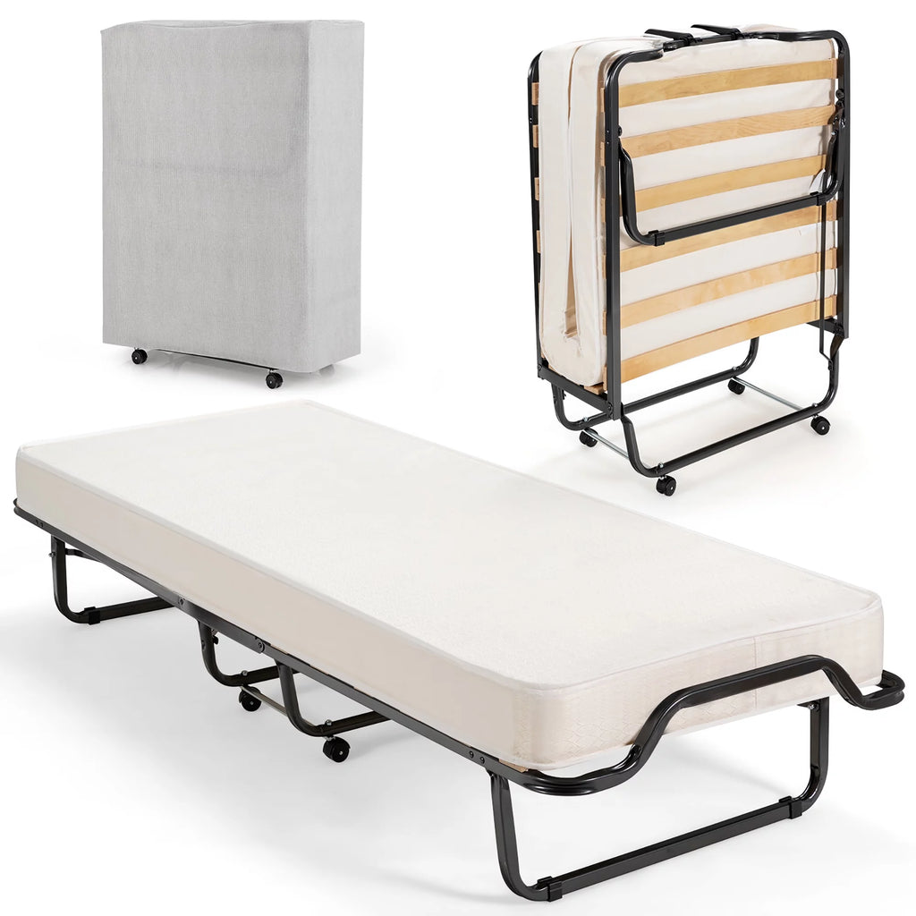 Portable Folding Bed with Memory Foam Mattress A6217