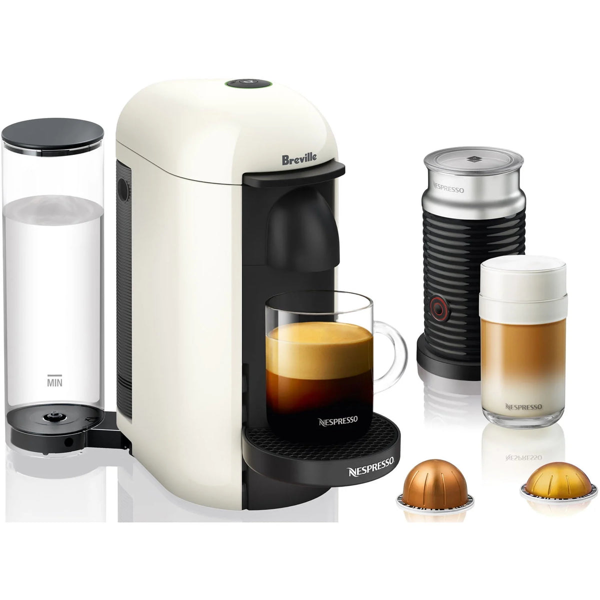 White Coffee and Espresso Maker with Milk Frother N508780