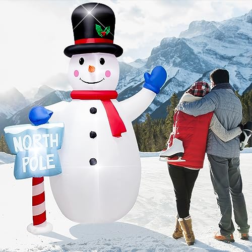 8 Foot Inflatable Snowman Penguin Decoration with LED Lights Q28004