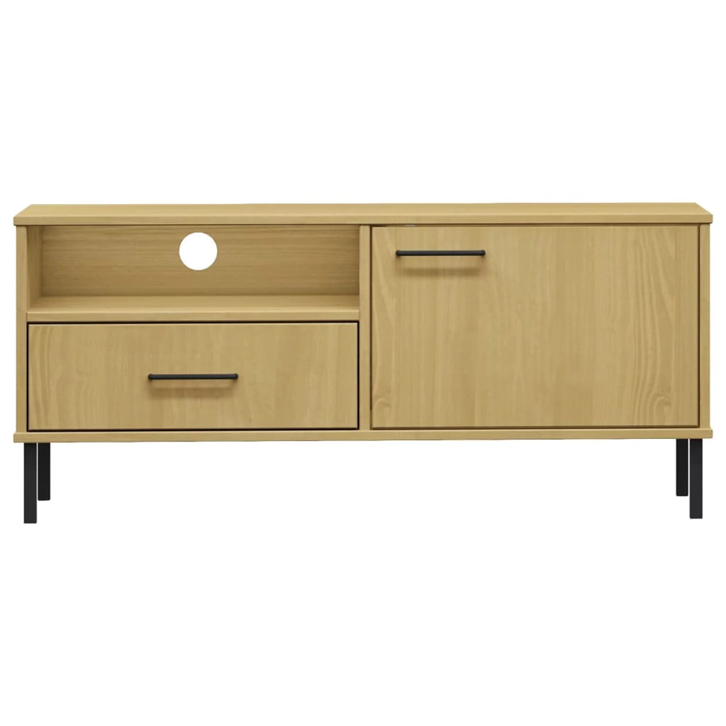 Pine Wood TV Cabinet with Storage Drawer, Door and Shelf F891725