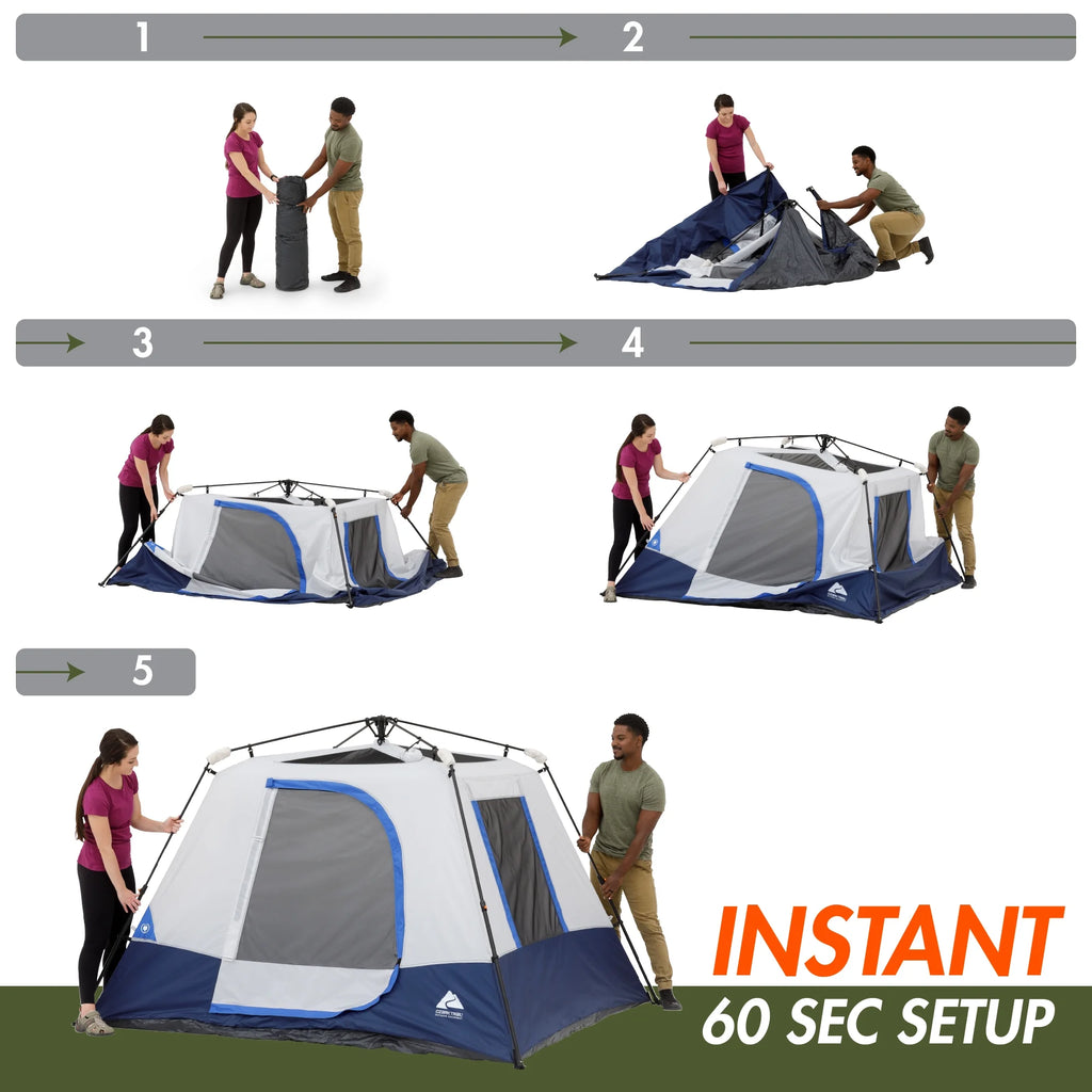4-Person Instant Cabin Tent with LED Lighted Hub Y543471