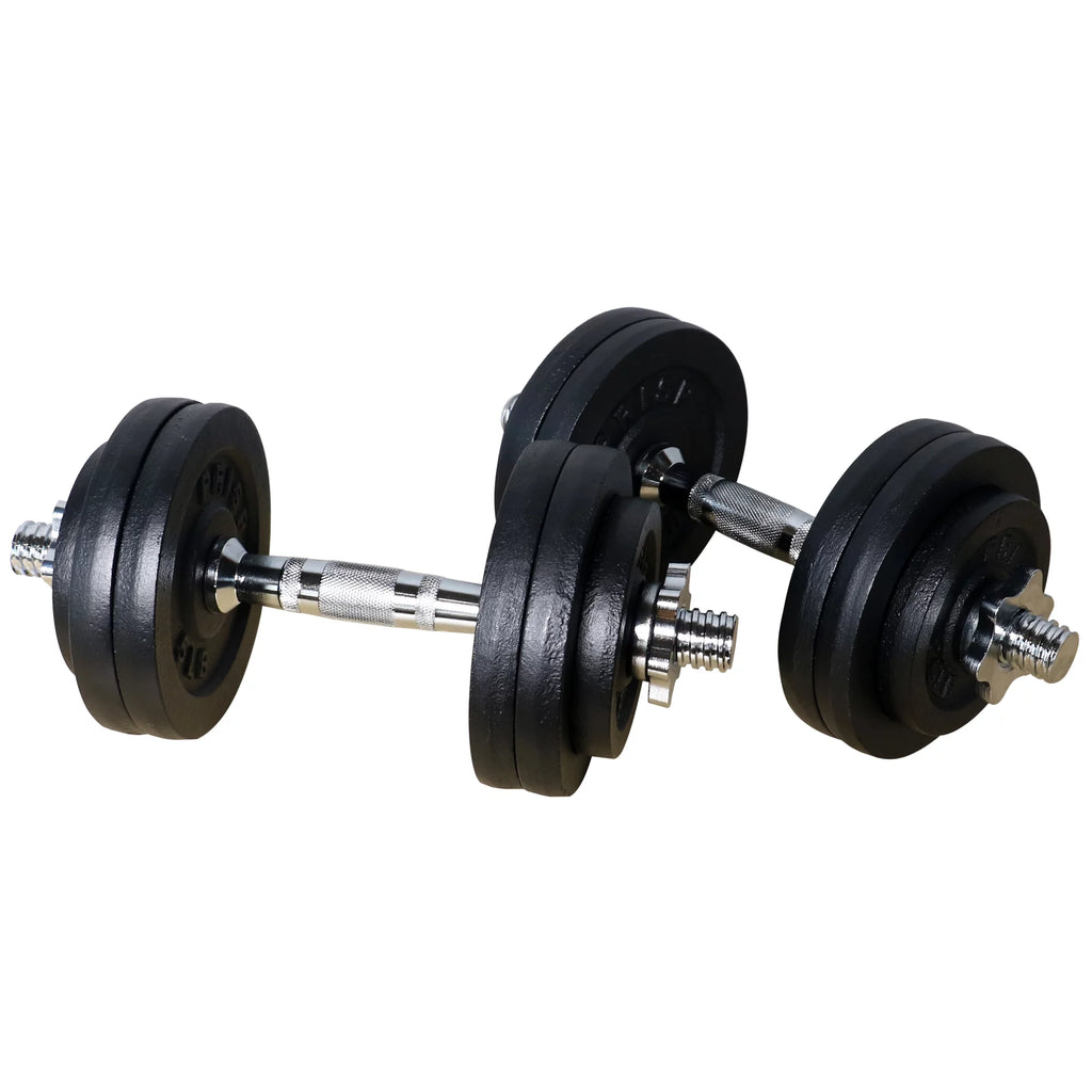 Adjustable Weight Dumbbells Set with Cast Iron Plates R68850