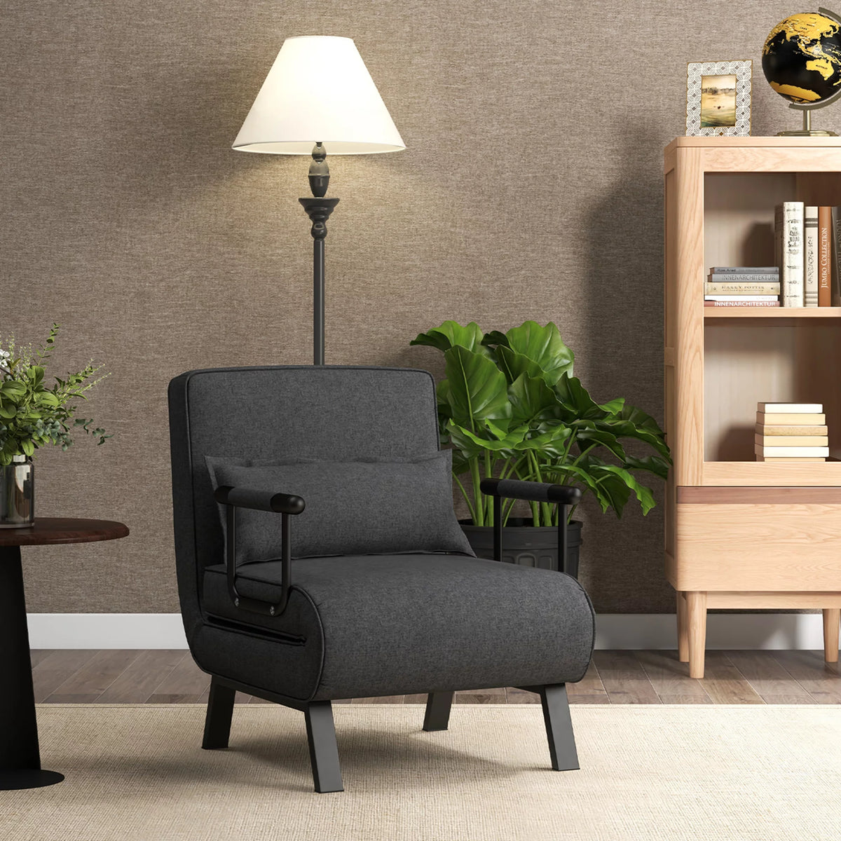 Gray Convertible Sleeper Bed Armchair K191