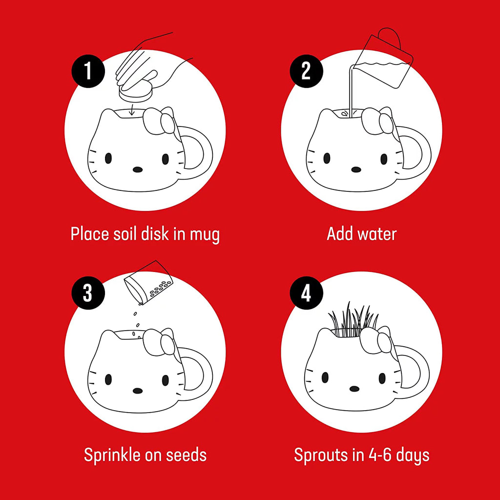 Organic Cat Grass Growing Kit with Seed Mix, Soil and Mug Planter X892