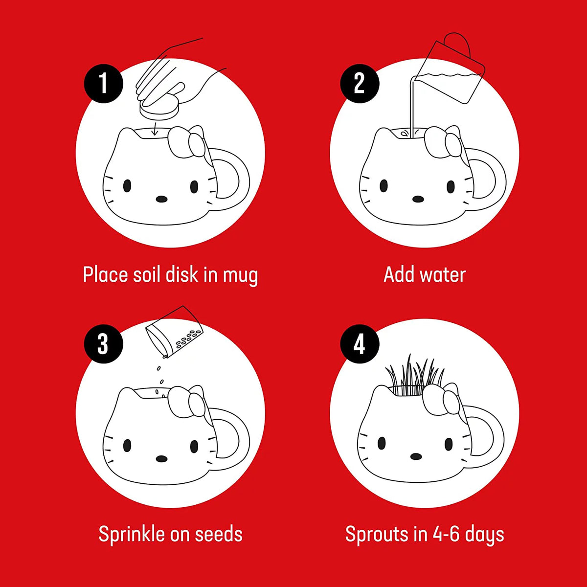 Organic Cat Grass Growing Kit with Seed Mix, Soil and Mug Planter X892