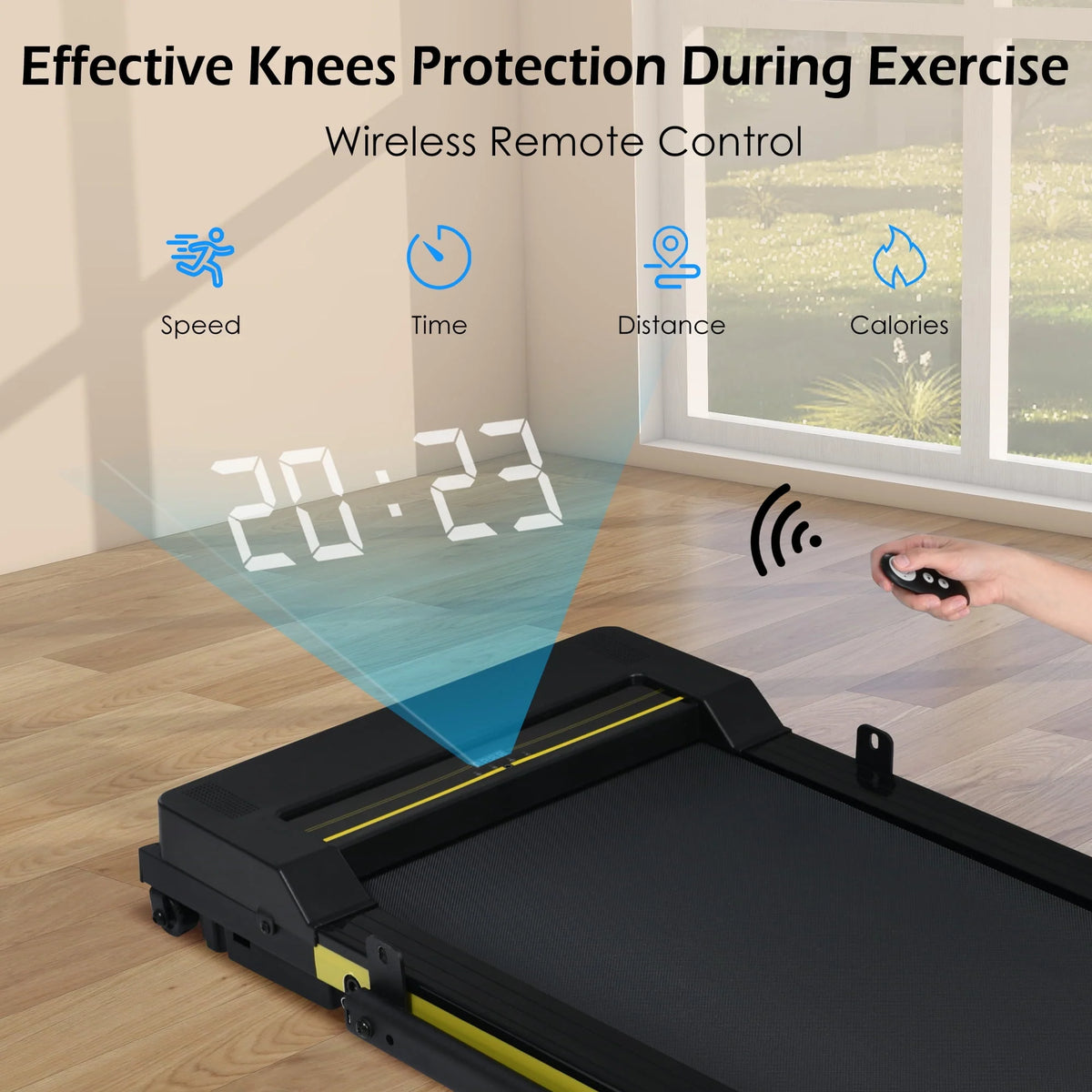 2 in 1 Foldable Treadmill 7.6MPH 2.5HP Q37056