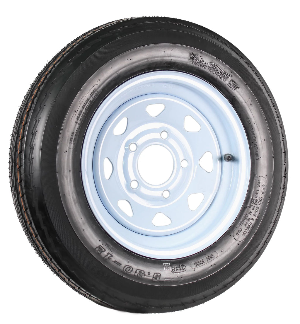 5.30-12 Trailer Tire On Rim 12 in. 5 Lug Hole Wheel C927