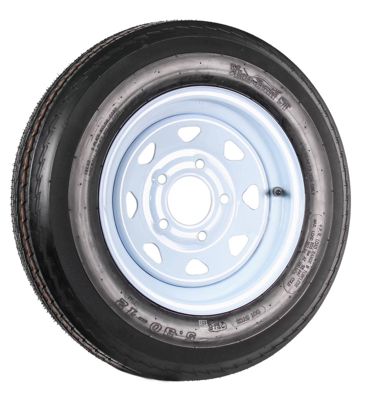 5.30-12 Trailer Tire On Rim 12 in. 5 Lug Hole Wheel C927