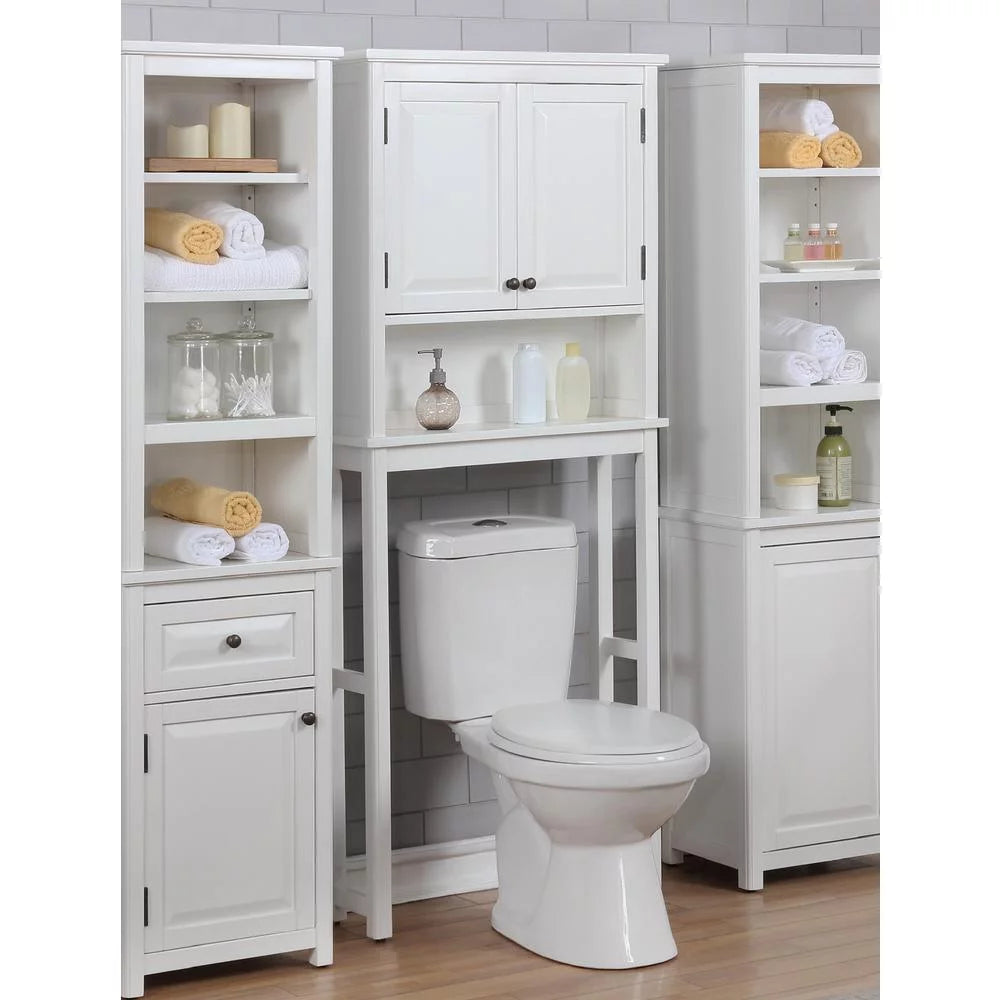 Over the Toilet Storage with Upper Cabinet and Open Shelf V58180
