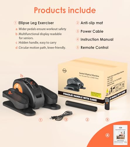 Portable Seated Pedal Exerciser with 12 Adjustable Speeds D801
