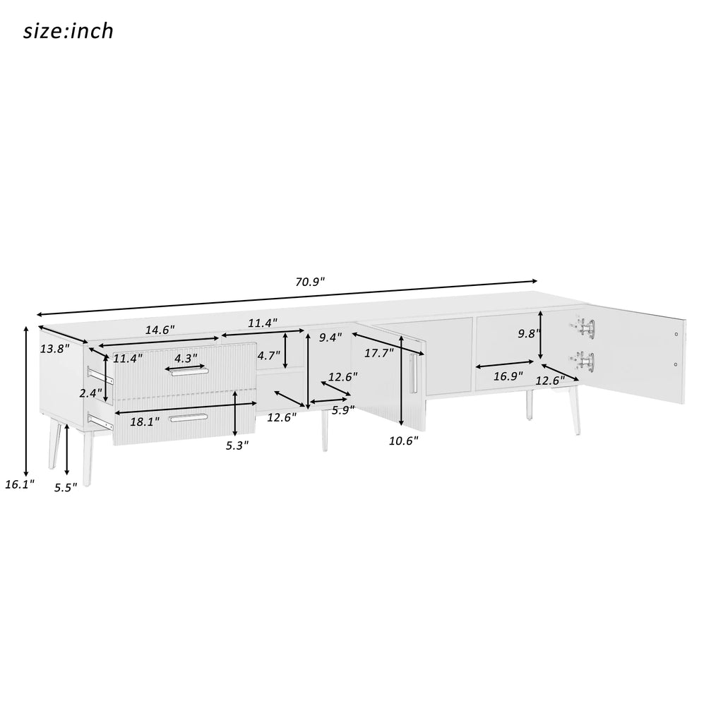 75" Black TV Stand with Storage F599803