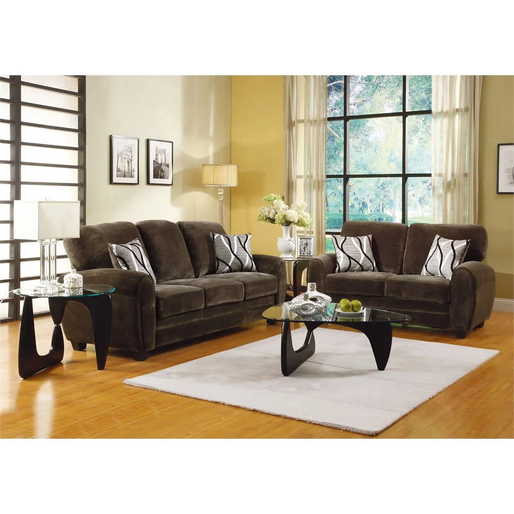 Contemporary Microfiber Upholstered Sofa L378